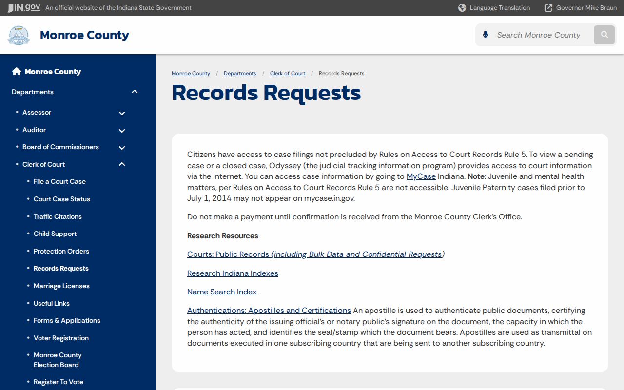 Monroe County active warrant record access limits