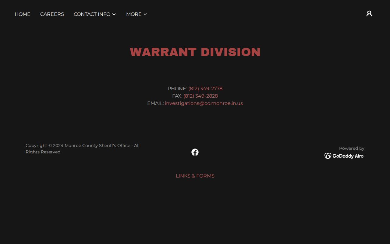 Monroe County warrant search contact through the Sheriff's Warrant Division